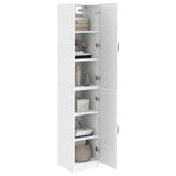 Cabinet Set 2 pcs White Engineered Wood - Front View