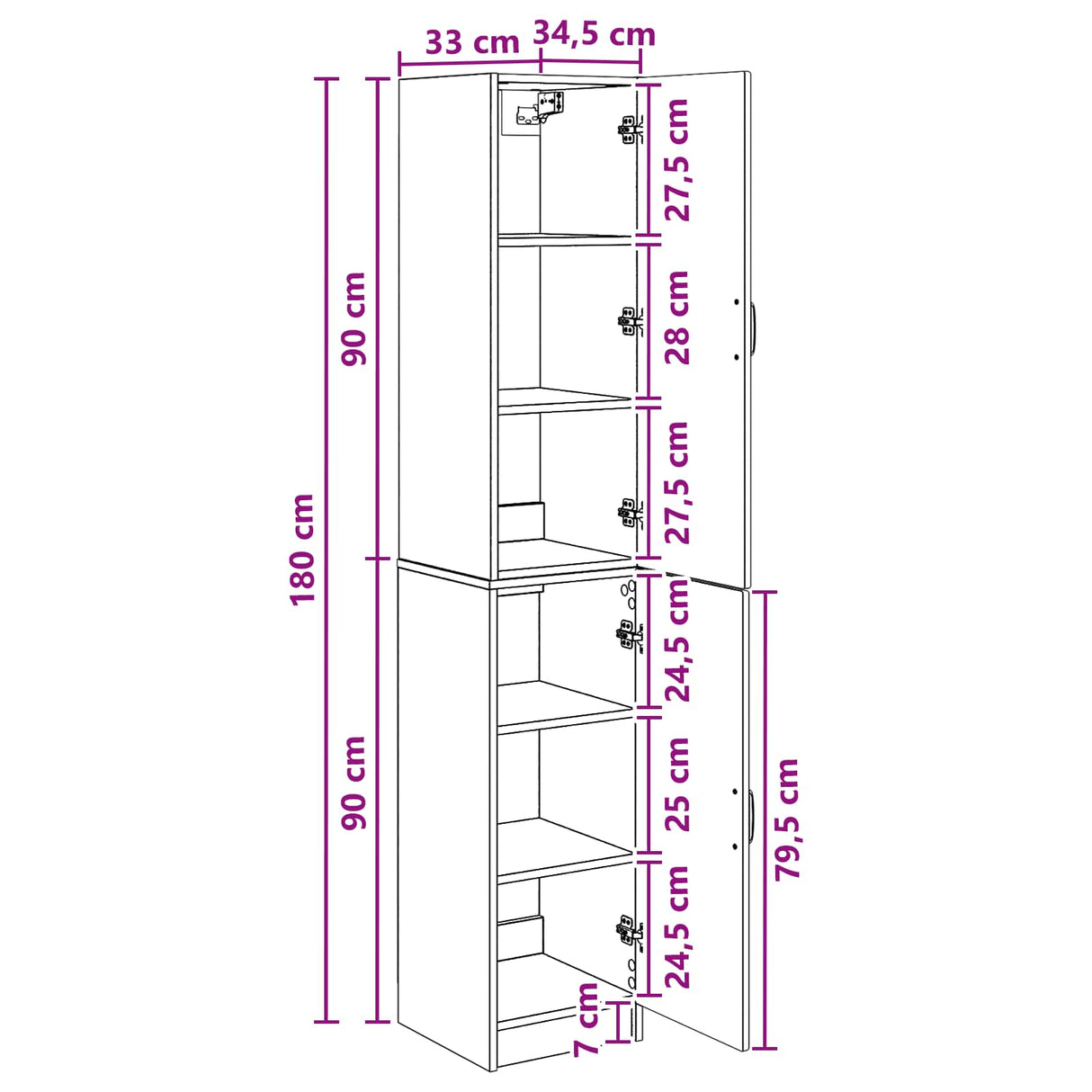 Cabinet Set 2 pcs White Engineered Wood