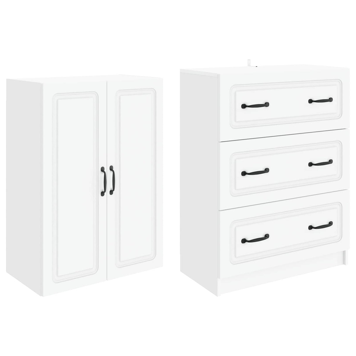 Cabinet Set 2 pcs White 66 x 34.5 x 87 cm Engineered Wood