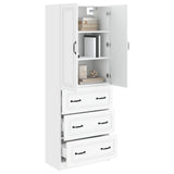 Cabinet Set 2 pcs White 66 x 34.5 x 87 cm Engineered Wood - Side View