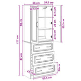 Cabinet Set 2 pcs White 66 x 34.5 x 87 cm Engineered Wood - Extra Image