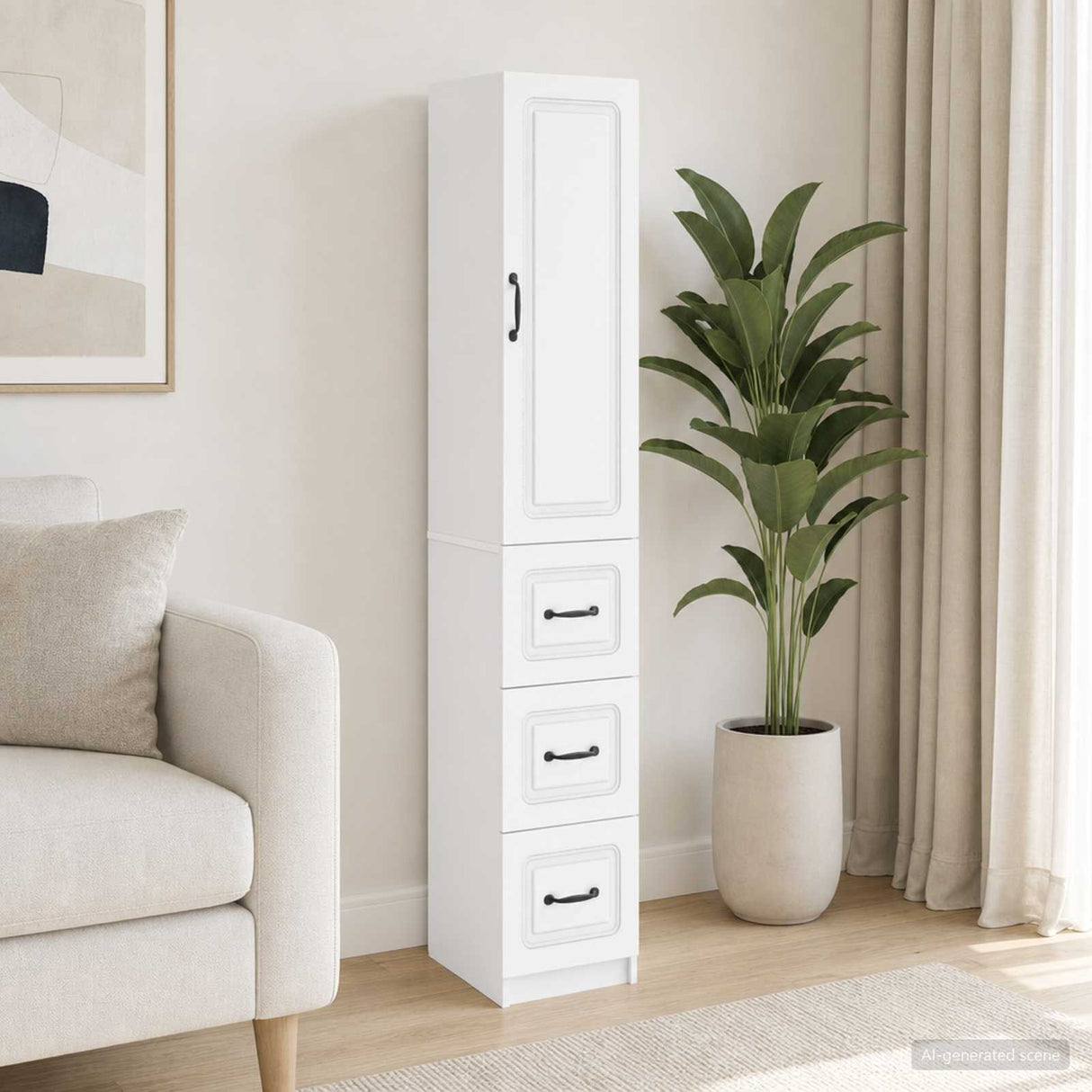 Cabinet Set 2 pcs White 33 x 34.5 x 87 cm Engineered Wood
