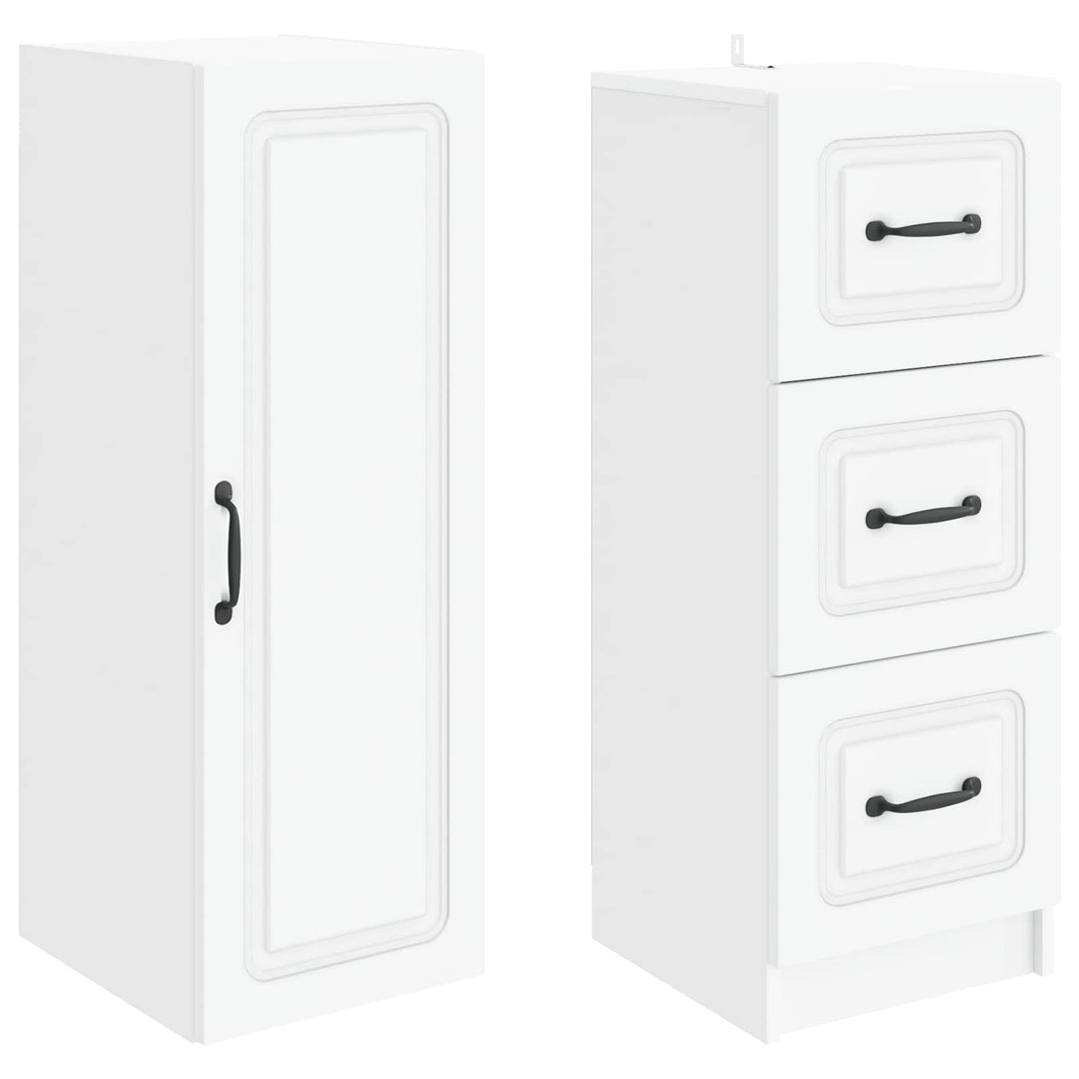Cabinet Set 2 pcs White 33 x 34.5 x 87 cm Engineered Wood