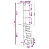 Cabinet Set 2 pcs White 33 x 34.5 x 87 cm Engineered Wood - Extra Image