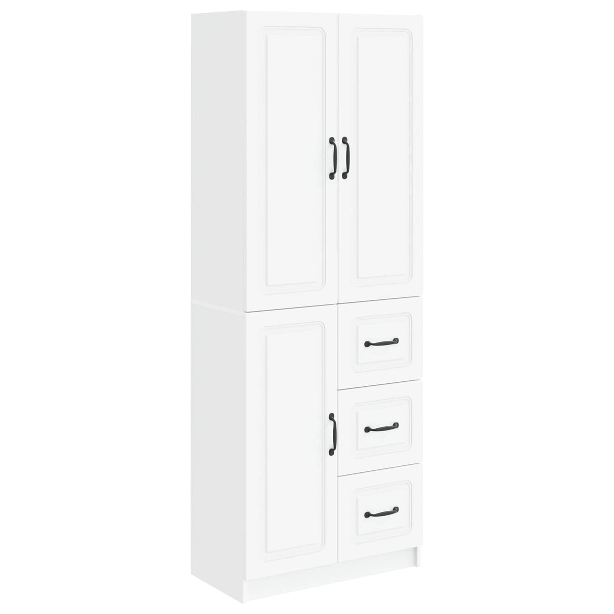 Cabinet Set 2 pcs White Engineered Wood