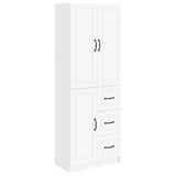 Cabinet Set 2 pcs White Engineered Wood