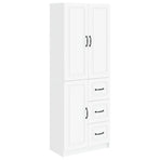 Cabinet Set 2 pcs White Engineered Wood