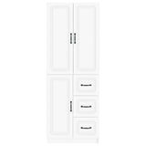 Cabinet Set 2 pcs White Engineered Wood - Top-Down View
