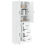 Cabinet Set 2 pcs White Engineered Wood - Front View