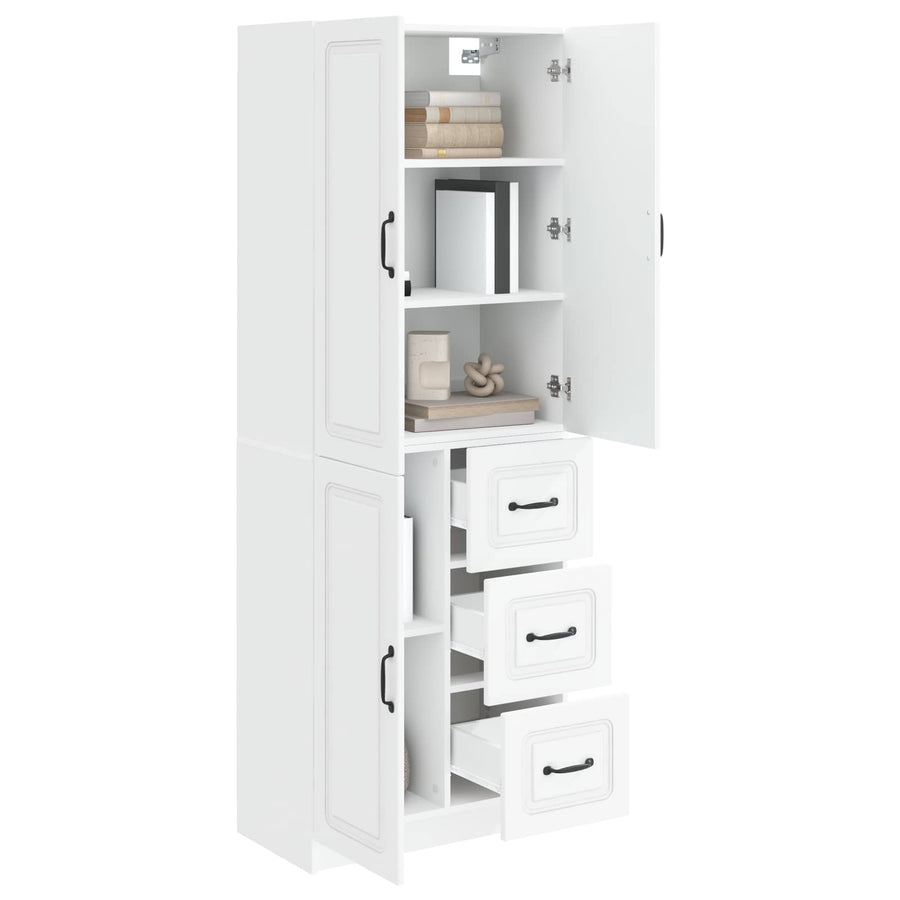 Cabinet Set 2 pcs White Engineered Wood