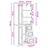 Cabinet Set 2 pcs White Engineered Wood