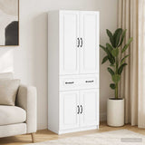 Cabinet Set 2 pcs White Engineered Wood