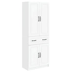 Cabinet Set 2 pcs White Engineered Wood