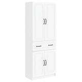 Cabinet Set 2 pcs White Engineered Wood