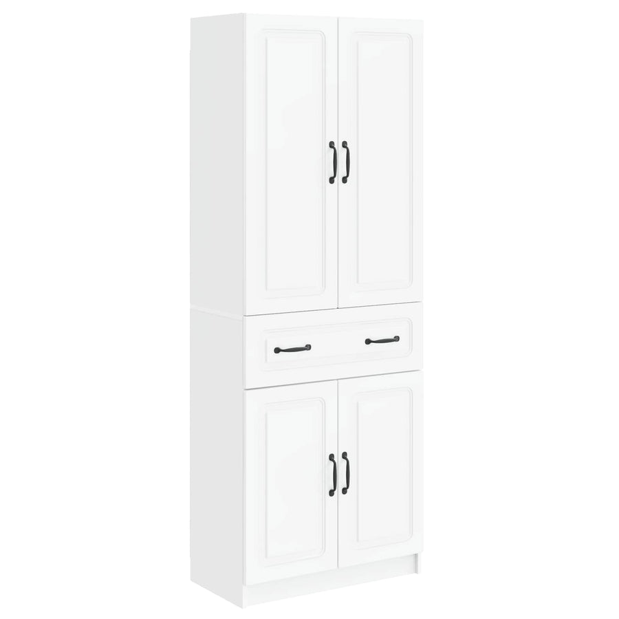Cabinet Set 2 pcs White Engineered Wood