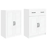 Cabinet Set 2 pcs White Engineered Wood