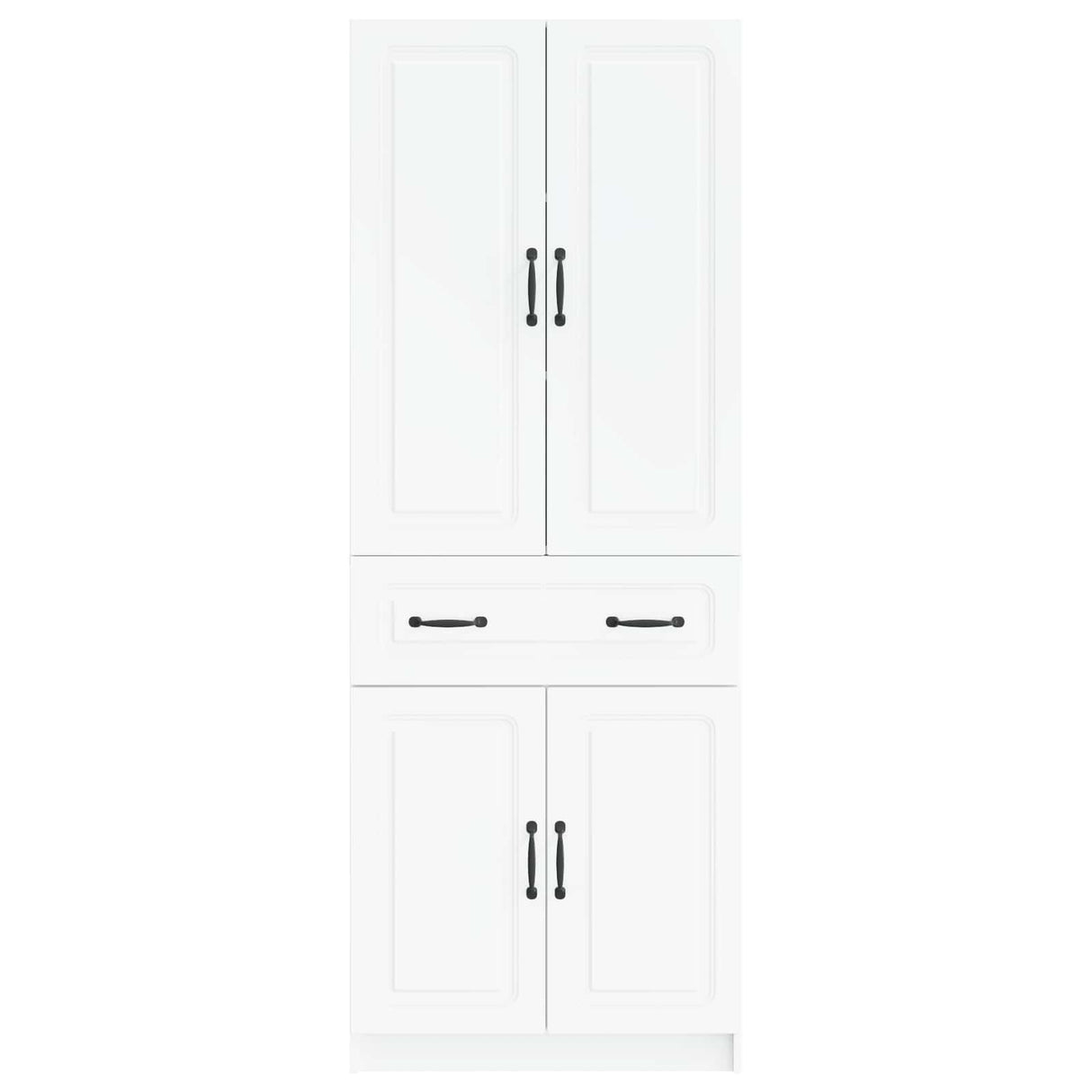 Cabinet Set 2 pcs White Engineered Wood