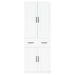 Cabinet Set 2 pcs White Engineered Wood