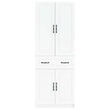 Cabinet Set 2 pcs White Engineered Wood - Top-Down View
