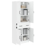 Cabinet Set 2 pcs White Engineered Wood