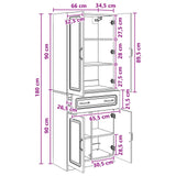 Cabinet Set 2 pcs White Engineered Wood