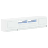 LED TV Cabinet UTRECHT 3 pcs White Engineered Wood - Front View