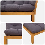 Corner Sofa Unit Natural and Dark Grey 132 x 92 x 82 cm - Low Angle