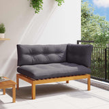 Corner Sofa Unit Natural and Dark Grey 132 x 92 x 82 cm