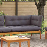 Corner Sofa Unit Natural and Dark Grey 132 x 92 x 82 cm - Side View