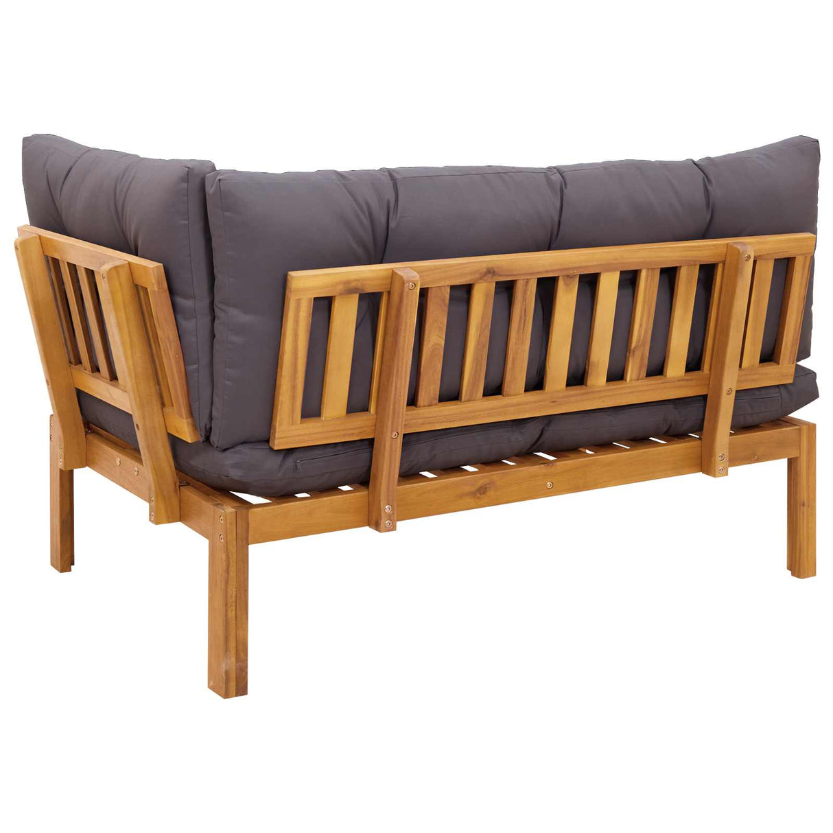 Corner Sofa Unit Natural and Dark Grey 132 x 92 x 82 cm