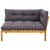 Corner Sofa Unit Natural and Dark Grey 132 x 92 x 82 cm