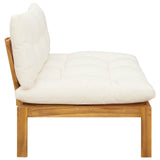 Middle Sofa Unit Natural and Cream White 120 x 80 x 82 cm - Rear View