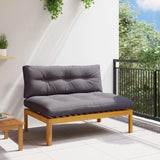 Middle Sofa Unit Natural and Dark Grey 120 x 80 x 82 cm