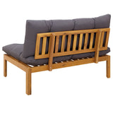 Middle Sofa Unit Natural and Dark Grey 120 x 80 x 82 cm - Close-Up Angle