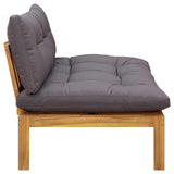 Middle Sofa Unit Natural and Dark Grey 120 x 80 x 82 cm - Rear View
