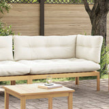 Corner Sofa Unit Light Acacia and Cream White 132 x 92 x 82 cm - Side View