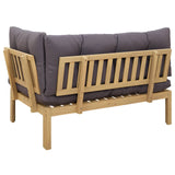 Corner Sofa Unit Light Acacia and Dark Grey 132 x 92 x 82 cm