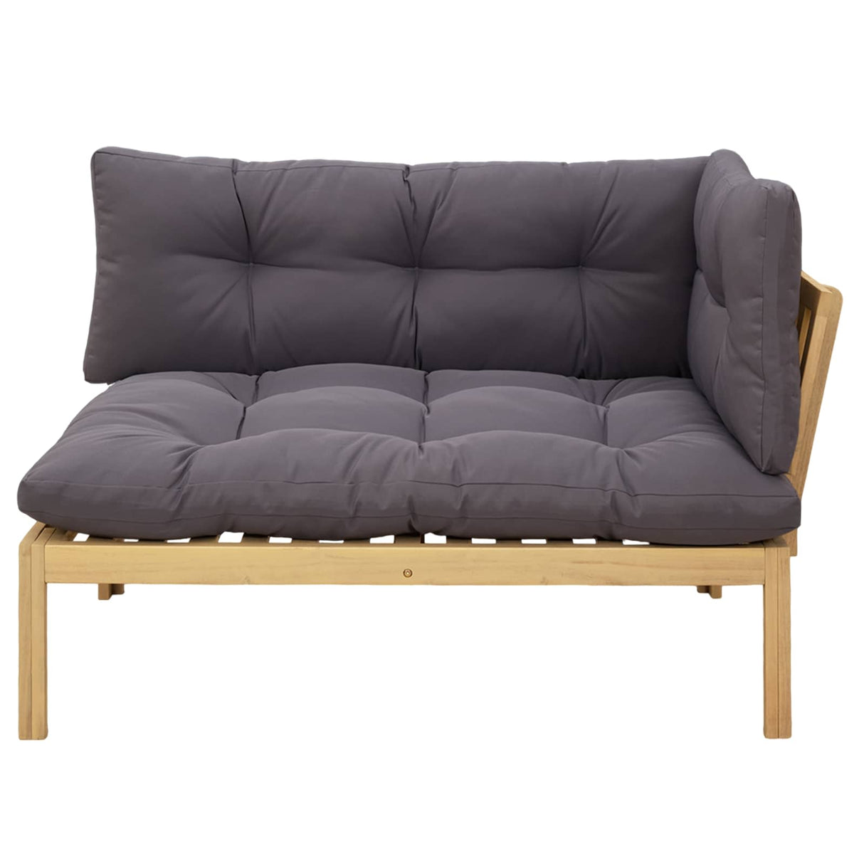 Corner Sofa Unit Light Acacia and Dark Grey 132 x 92 x 82 cm