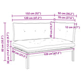 Corner Sofa Unit Light Acacia and Dark Grey 132 x 92 x 82 cm - Extra Image