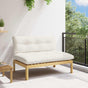 Middle Sofa Unit Light Acacia and Cream White Acacia Wood