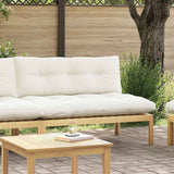 Middle Sofa Unit Light Acacia and Cream White 120 x 80 x 82 cm - Side View