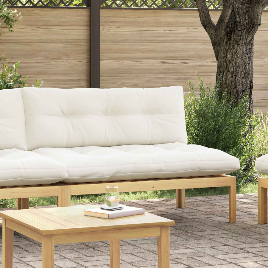 Middle Sofa Unit Light Acacia and Cream White Acacia Wood