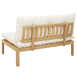 Middle Sofa Unit Light Acacia and Cream White 120 x 80 x 82 cm