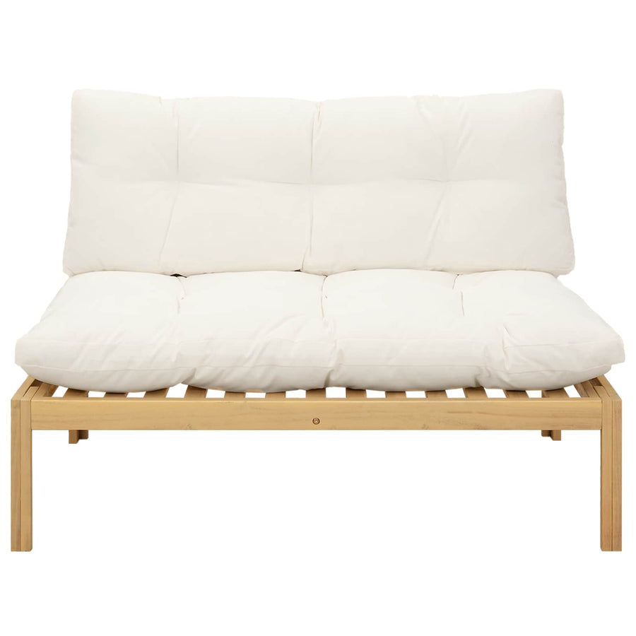 Middle Sofa Unit Light Acacia and Cream White Acacia Wood