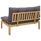 Middle Sofa Unit Light Acacia and Dark Grey 120 x 80 x 82 cm - Close-Up Angle