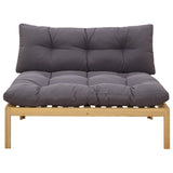 Middle Sofa Unit Light Acacia and Dark Grey 120 x 80 x 82 cm - 45-Degree Angle