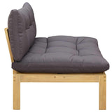 Middle Sofa Unit Light Acacia and Dark Grey 120 x 80 x 82 cm