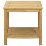 Side Table Oil Natural 45 x 45 x 45 cm Solid Acacia Wood - Top-Down View