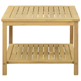 Side Table Oil Natural 60 x 60 x 45 cm Solid Acacia Wood - 45-Degree Angle