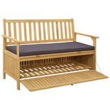 Storage Bench with Cushion with Storage 120 x 63 x 84 cm - Front View
